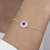 Pulseira de Prata Round Zircônia Pink 18cm