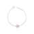 Pulseira de Prata Round Rosa 18cm