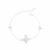 Pulseira de Prata Três Borboletas Cravejadas 20cm
