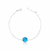Pulseira de Prata Zircônia Redonda Azul 20cm