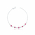 Pulseira de Prata Zircônia Rosa 18cm - Nicole Prazeres