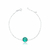 Pulseira de Prata Zircônia Verde 20cm