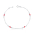 Pulseira de Prata Zircônias Vermelhas 21cm