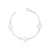 Pulseira de Prata Elo Americana Três Rosas (2mm) 18cm