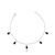 Pulseira de Prata Zircônia Gotas Pretas 17cm - Jana Taffarel