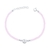 Pulseira Infantil de Cristais Rosas e Ponto de Luz 14cm