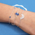 Pulseira de Prata Pedra Natural Azul 20cm