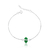 Pulseira de Prata Pedra Natural Quartzo Verde 18cm