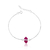 Pulseira de Prata Pedra Natural Jade Vinho 18cm