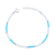 Pulseira de Prata com Cristal Azul e Branco 21cm