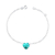 Pulseira de Prata Coração Zircônia Verde 20cm: Elegância e Romantismo