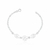 Pulseira de Prata Rosa com Folhas 18cm