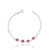 Pulseira de Prata 925 c/ Zircônias Rosas (3mm) 19cm