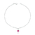 Tornozeleira de Prata Sofisticada com Zircônia Rosa