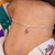 Tornozeleira de Prata Sofisticada com Zircônia Rosa
