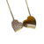 Conjunto dos corazones - Acero Dorado - comprar online