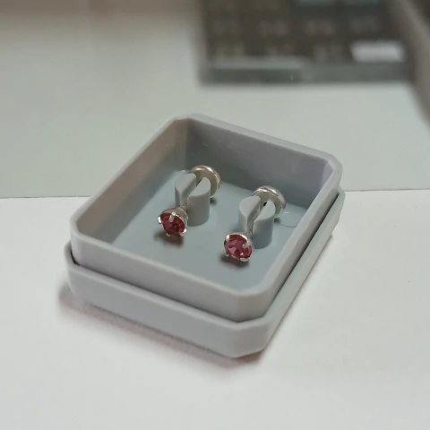 Abridores copita strass rosa - Plata 925 1084