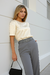 Blusa Cetim com Ombreira Manga Curta