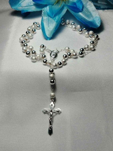 Rosario Bola 8 mm 60 cm Plata 925