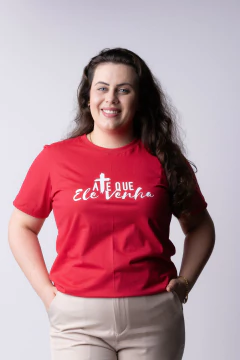T-Shirt Até que Ele venha vermelha