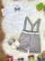 Conjunto Social Camisa Branca e Short Suspensório - Gravata Cinza - Batizado - Casamento - Aniversário (0227CB) - comprar online