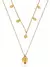 Colar Duplo Folheado a Ouro 18k e Prata Corações - Ouro
