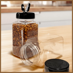 Kit 10 Potes Tempero Tampa Dosadora Duplas 220ml