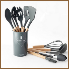Kit 12 Pç Utensílios de Cozinha em Silicone