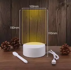 Luminária Lousa De Mesa 3D Com Led E Caneta Para Escrever Retangular - comprar online