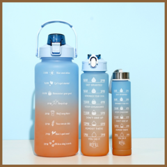 Kit da Garrafa de Água Squeeze Motivacional Com Adesivos 300ML+900ML+2000ML - loja online