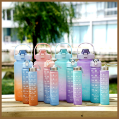 Kit da Garrafa de Água Squeeze Motivacional Com Adesivos 300ML+900ML+2000ML - comprar online