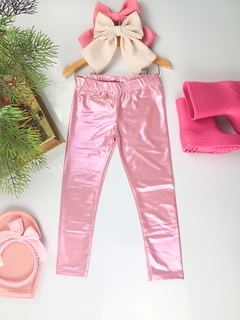 Calça cirrê holográfica rosa