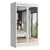 Guarda Roupa Solteiro Tokio 2 Portas de Correr de Espelho 2 Gavetas Branco - comprar online