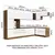 Armário de Cozinha Completa de Canto 546cm Rustic Branco Veludo Lux 05 - loja online