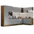 Armário de Cozinha Completa de Canto 546cm Rustic Cinza Lux 05 - comprar online