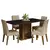 Conjunto Sala de Jantar Mesa Tampo de Madeira 4 Cadeiras Rustic Preto Imperial - comprar online