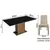 Conjunto Sala de Jantar Mesa Tampo de Madeira 4 Cadeiras Rustic Preto Imperial na internet