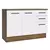 Balcão Cozinha 120x60cm 2 Portas e 3 Gavetas Com Tampo Rustic Branco - comprar online
