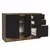 Balcão Cozinha 120x60cm 2 Portas e 3 Gavetas Com Tampo Rustic Preto Agata na internet