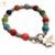 Pulsera Plata Piedra de Colores con Cierre Trebol Plata cod1343