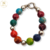 Pulsera Plata Piedras de Colores Cierre Marinero Comun cod1346