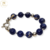 Pulsera Plata Piedras Azules Cierre Marinero Comun cod1350