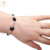 Pulsera Plata con 5 Mariposas Swarovski Negras Jet cod3702