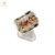 Anillo Plata Y Oro Baguette Oblicua Ambar Y Cubic cod1178