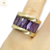 Anillo Plata Y Oro Piedra 5 Baguette Violeta Mujer cod1099