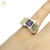 Anillo Plata Y Oro Piedra Violeta Cuadrada Mujer cod1183