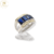 Anillo Plata Y Oro Piedra 4 Baguette Azul Mujer cod1103