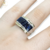 Anillo Plata Y Oro Piedra 4 Baguette Azul Mujer cod1103