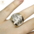 Anillo Plata Y Oro Macizo Dual en Olas Mujer cod1132