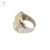 Anillo Plata Y Oro Macizo Dual en Olas Mujer cod1132